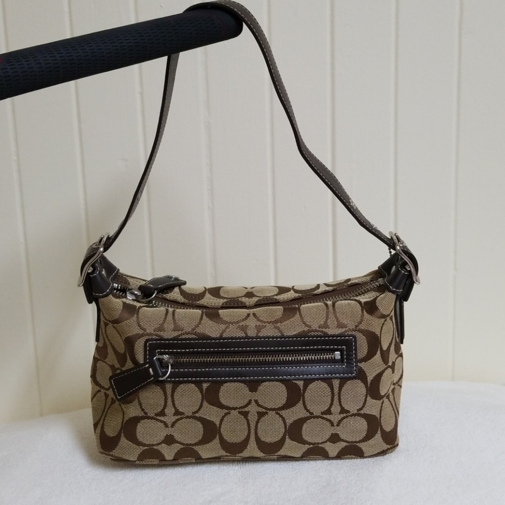 Coach Dark Brown Signature Canvas purse